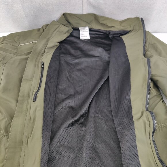 US Marines Running Jacket Mens Small Long Green Reflective New Balance Made USA - Picture 11 of 16